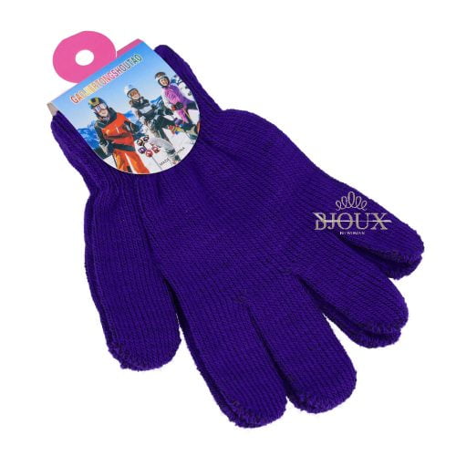 Guanti in lana da bambina viola