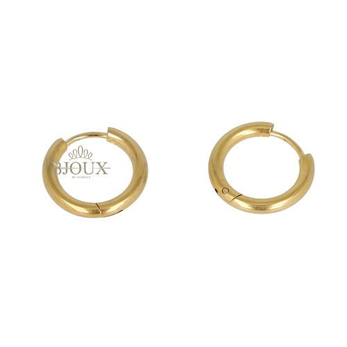 Orecchino a cerchietto in acciaio gold 12mm