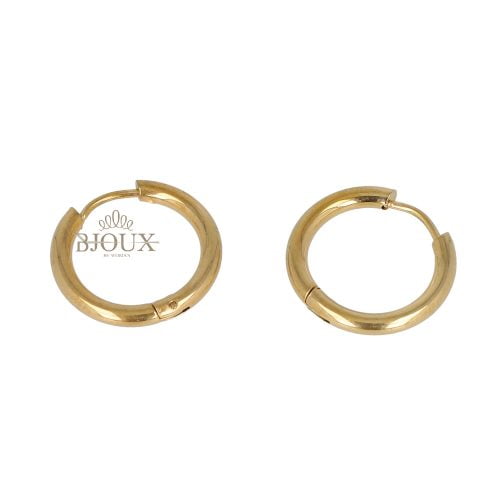 Orecchino a cerchietto in acciaio gold 14mm