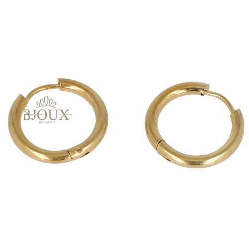 Orecchino a cerchietto in acciaio gold 18mm