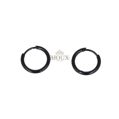 Orecchini basic in acciaio mini cerchietti diam.10 black