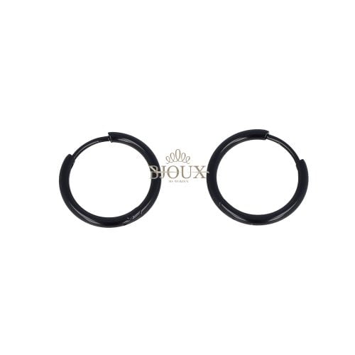 Orecchini basic in acciaio mini cerchietti diam.12 nero