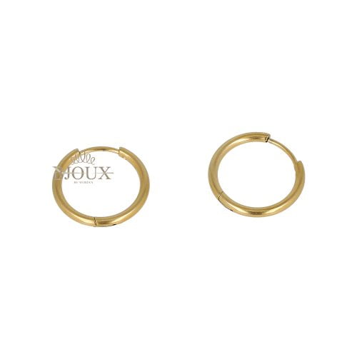 Orecchini basic in acciaio mini cerchietti diam.12 oro