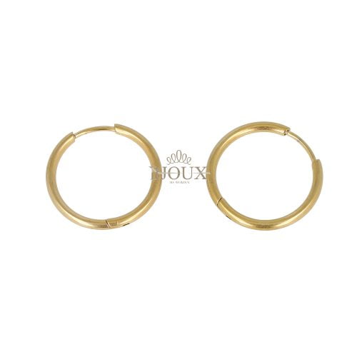 Orecchini basic in acciaio mini cerchietti diam.14 gold