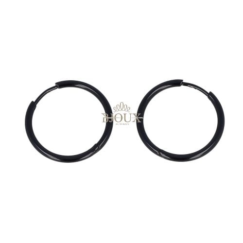 Orecchini basic in acciaio mini cerchietti diam.16 black