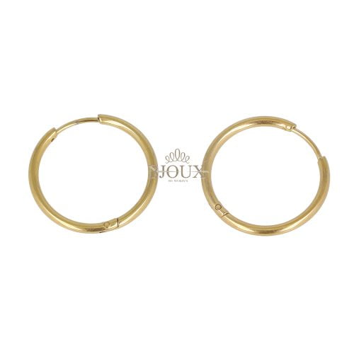 Orecchini basic in acciaio mini cerchietti diam.16 gold