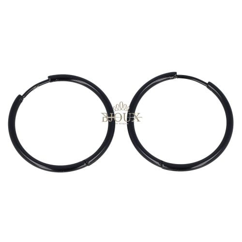 Orecchini basic in acciaio mini cerchietti diam.20 black