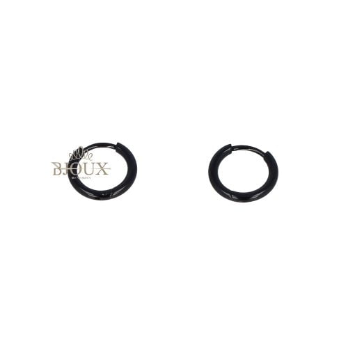 Orecchini basic in acciaio mini cerchietti diam.8 black