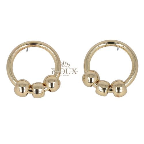 Orecchini cerchio con pallini dorati