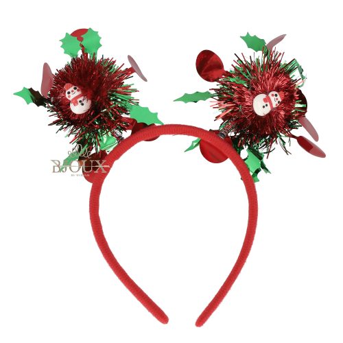 Frontino cerchietto di natale con ponpon e omino