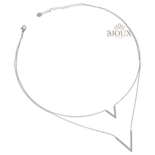 Collana in acciaio due fili con triangoli