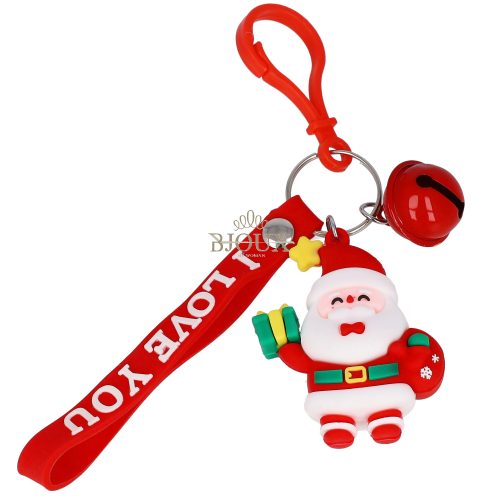 Portachiavi natalizio in gomma con babbo natale