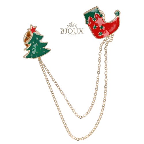 Spilla natalizia albero con stivale
