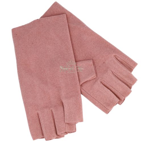 Guanto donna senza dita in pile rosa