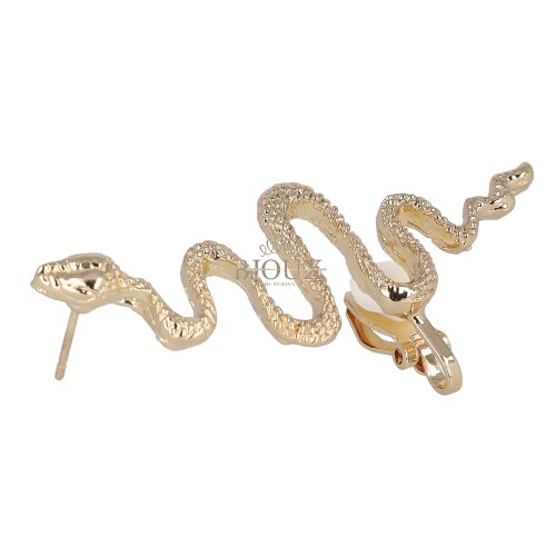 Orecchini ear cuff cobra ottone oro