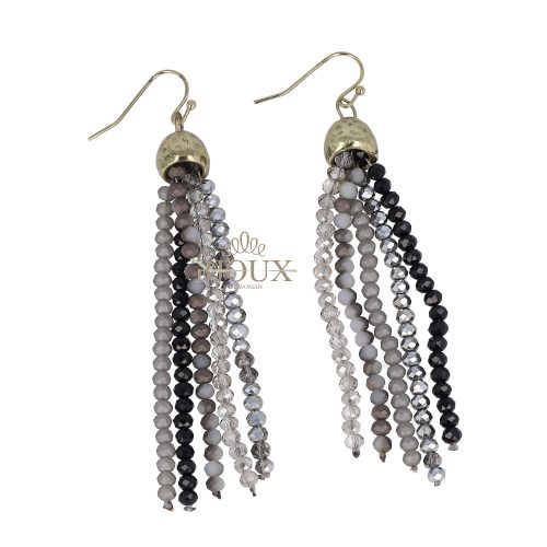 Orecchini a pendente 5 fili micro cristalli