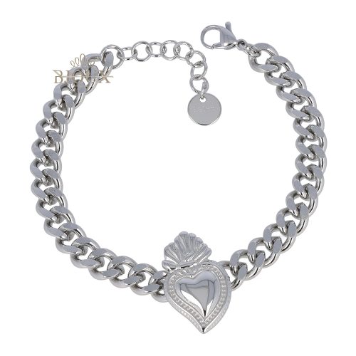 Bracciale con cuore sacro acciaio argentato