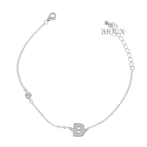 Bracciale in argento con lettera B