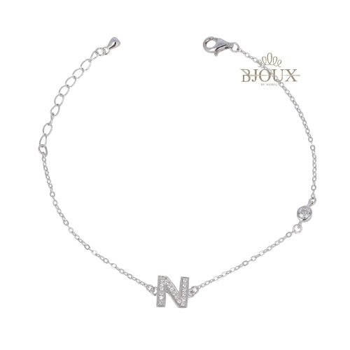Bracciale in argento con lettera N