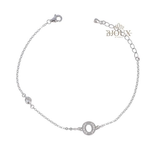 Bracciale in argento con lettera O