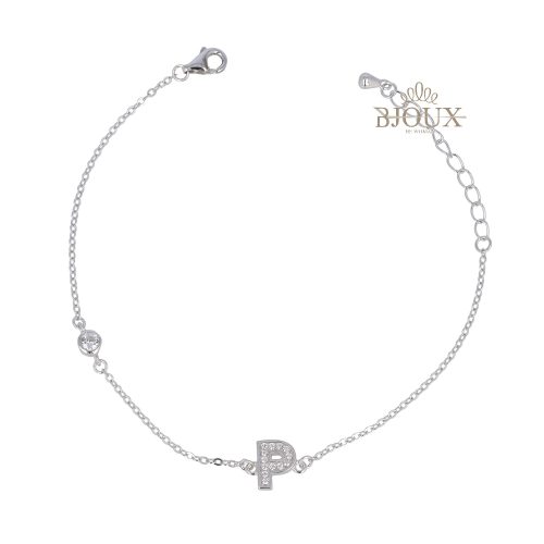 Bracciale in argento con lettera P