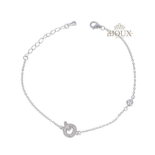 Bracciale in argento con lettera Q