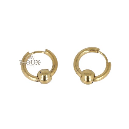 Orecchini a cerchietto in acciaio oro 12 mm