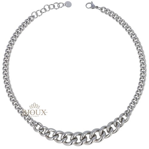 Collana girocollo con davantino catena color rodio