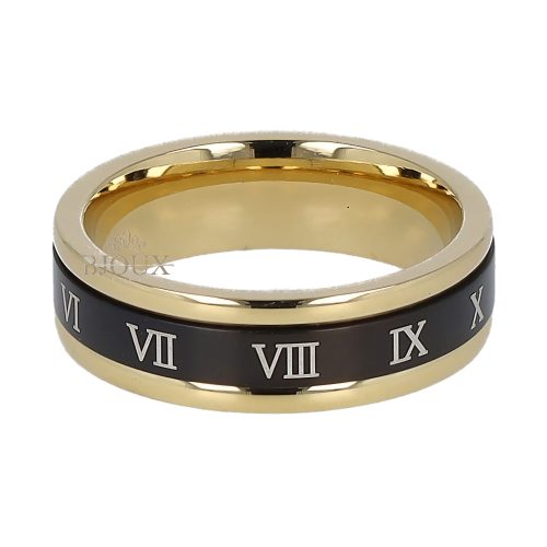 Anello fascia oro con numeri romani