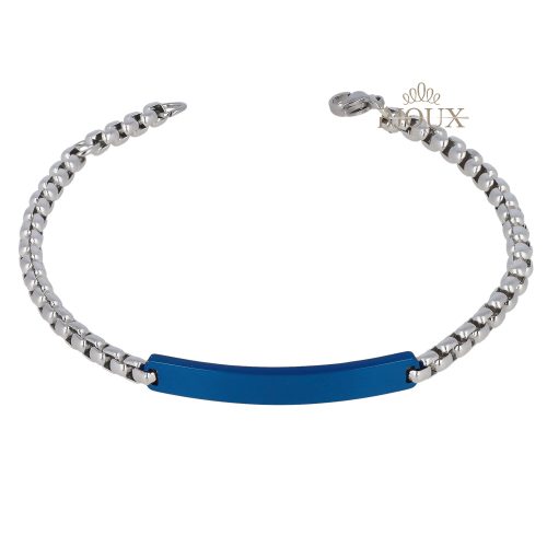 Bracciale con targhetta blue in acciaio