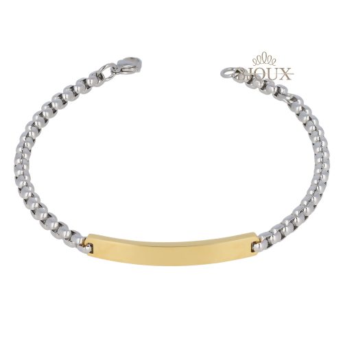 Bracciale con targhetta gold in acciaio