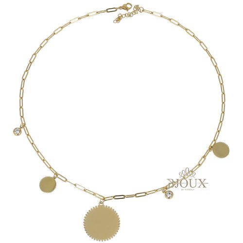 Collana in acciaio catena con medaglia gold