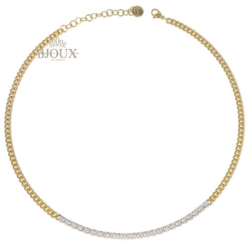 Collana acciaio con davantino strass a cuore