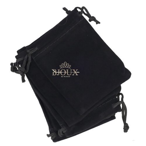 Sacchetto 12 pezzi in velluto per bijoux 7x9 colore nero