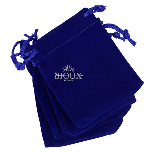 Sacchetto 12 pezzi in velluto per bijoux 7x9 colore blu