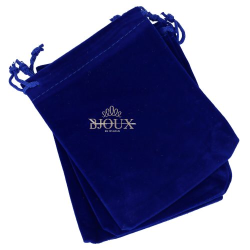 Sacchetto 12 pezzi in velluto per bijoux 10x12 blu