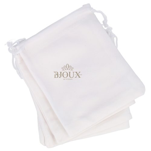 Sacchetto 12 pezzi in velluto per bijoux 10x12 bianco
