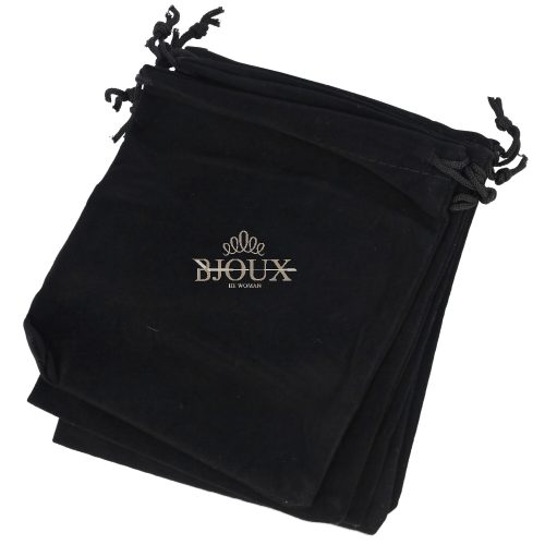 Sacchetto 12 pezzi in velluto per bijoux 12x15 nero