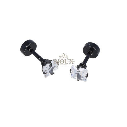 Piercing coppia Labret Cristallo black