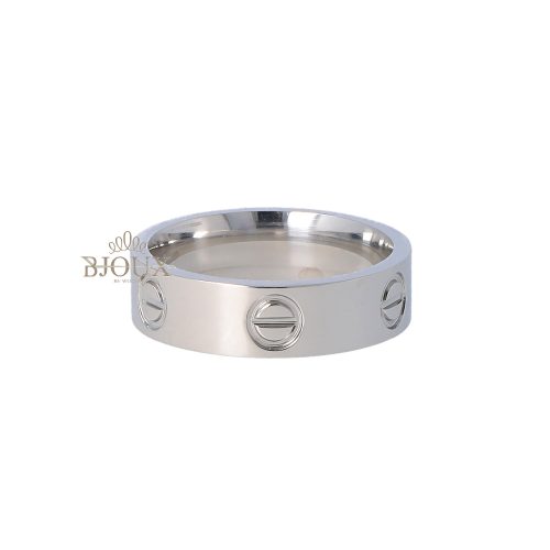 Anello fascia colore rodio