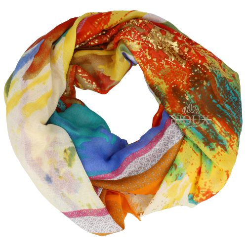 Foulard high fashion arancio con dettagli gold