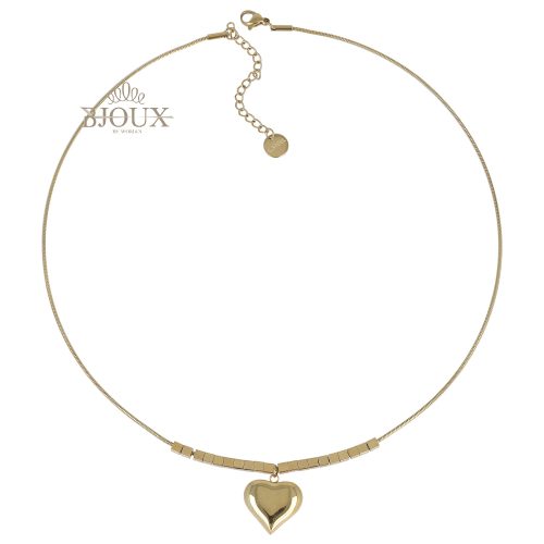 Collana coda di topo dorata con cuoricino