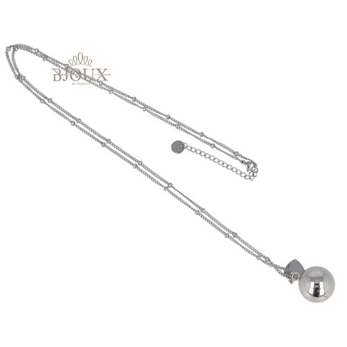 Collana acciaio con chiama angeli da 2cm rodio
