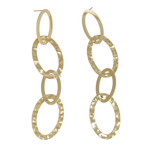 Orecchini catena di ovali in acciaio dorato