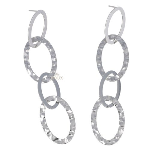 Orecchini catena di ovali in acciaio rodiato