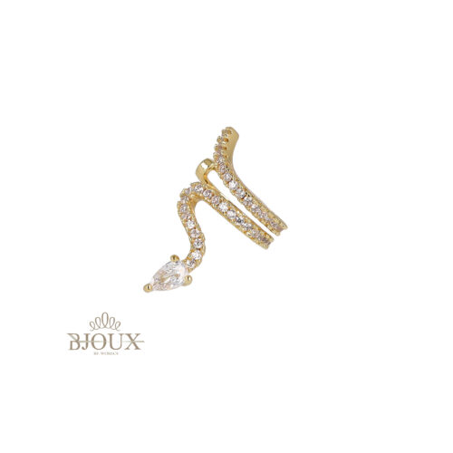 Orecchini in ottone earcuff cobra con strass