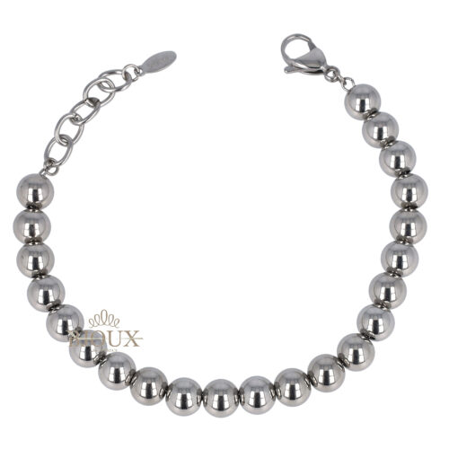 Bracciale in acciaio a pallino da 8mm