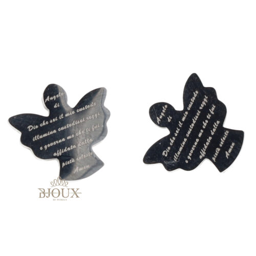 Orecchini angioletto 1,5 cm in acciaio rodiato