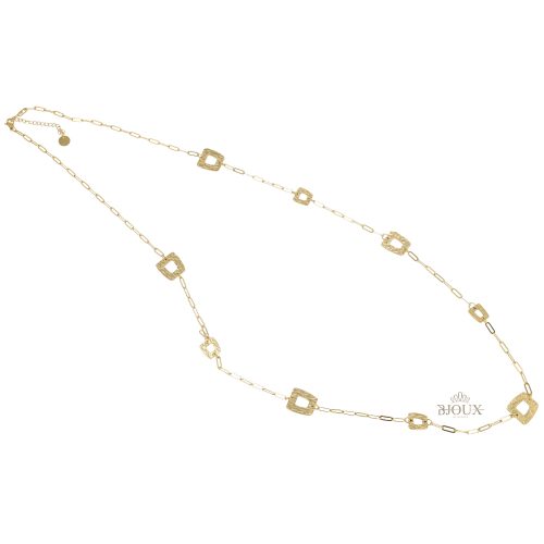 Collana in acciaio oro con particolari martellati