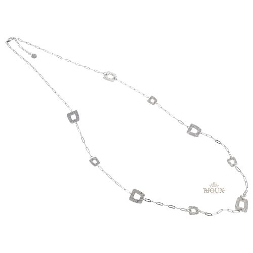 Collana in acciaio rodio con particolari martellati
